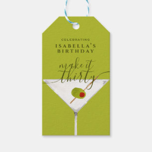 30. Geburtstag Party von Green Martini Geschenkanhänger