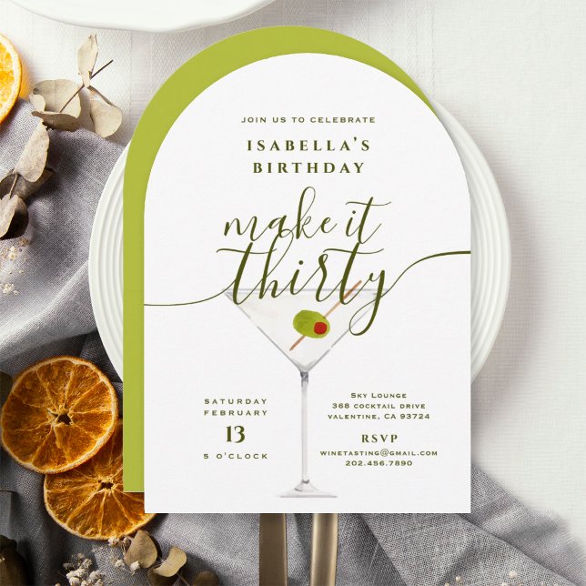 30. Geburtstag Party von White Martini Einladung (Von Creator hochgeladen)