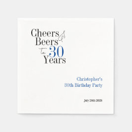 30. Geburtstag Personalisiert Cheers Beers Party Serviette