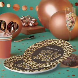 30. Geburtstag Personalisiert Leopard Foil Ballon Pappteller