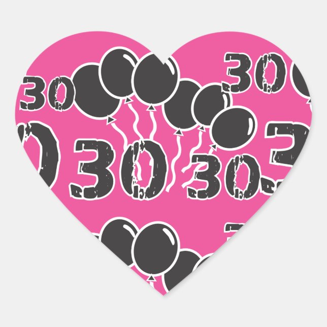 30. Geburtstag PINK BLACK Stickers (Vorderseite)
