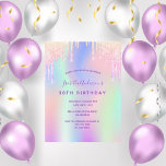 30. Geburtstag Regenbogen Glitzer Rosa Glam Einlad Postkarte<br><div class="desc">Eine mädchenhafte und weibliche Party Einladung zum 30. Geburtstag. vorne: Ein regenbogenfarbener Hintergrund in lila, pink, mint grün, Rose gold. Dekoriert mit Imitaten Glitzer Tropfen in lila, rosa und Imitat Gold. Personalisieren und fügen Sie einen Namen und Party-Details hinzu. Der Name wird mit einem handgeschriebenen Stilskript geschrieben, lila Buchstaben. Zurück:...</div>