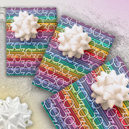 30. Geburtstag Regenbogenstreifen Geschenkpapier Set