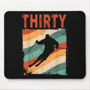 30. Geburtstag Retro Skifahren 30 Jahre alt Männer Mousepad