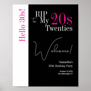 30. Geburtstag RIP 20 Hallo 30 Party Willkommen Poster
