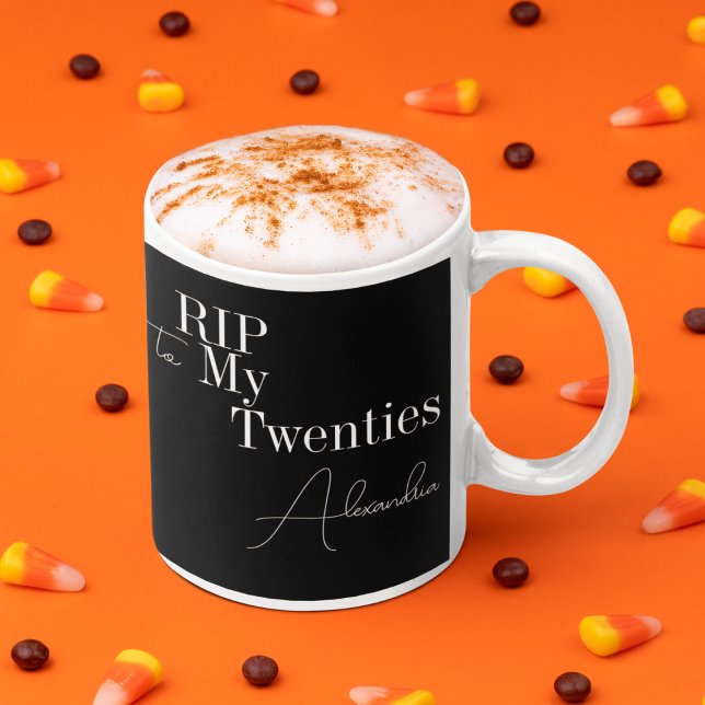 30. Geburtstag RIP 20 Schwarz/Weiß Kaffeetasse (Von Creator hochgeladen)