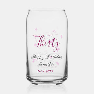 30. Geburtstag rosa Glitzer Sterne schwarz 30. Dat Dosenglas