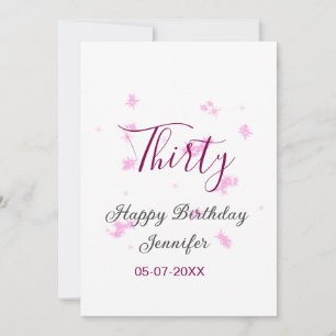 30. Geburtstag rosa Glitzer Sterne schwarz 30. Dat Einladung