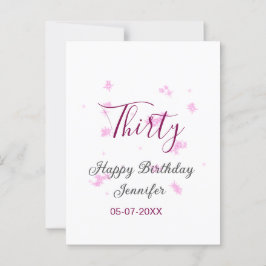 30. Geburtstag rosa Glitzer Sterne schwarz 30. Dat Postkarte