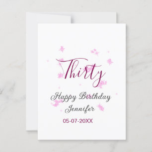 30. Geburtstag rosa Glitzer Sterne schwarz 30. Dat Postkarte
