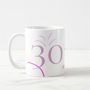 30. GEBURTSTAG ROSA LILA PASTELL HANDGEZEICHNET RE KAFFEETASSE