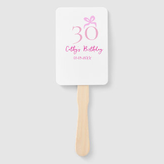 30. GEBURTSTAG rosa Schleife PASTELL HANDGEZEICHNE Fächer