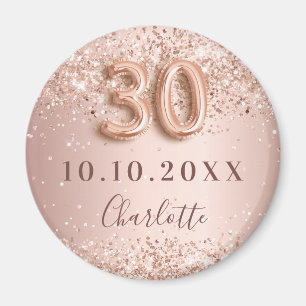 30. Geburtstag Rose Gold Blush Save the Date Magnet