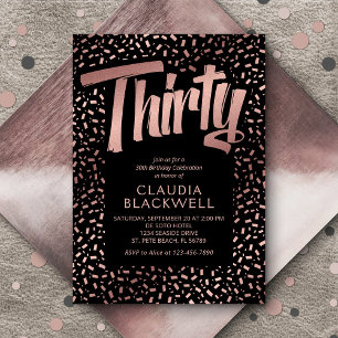 30. Geburtstag Rose Gold Confetti Einladung