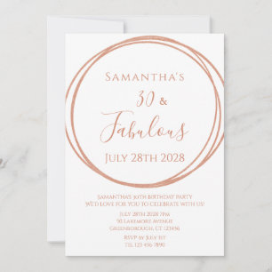 30. Geburtstag Rose Gold Minimal Geburtstag Einladung