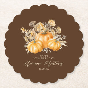 30. Geburtstag Rustic Boho Pumpkin Fall Custom Untersetzer
