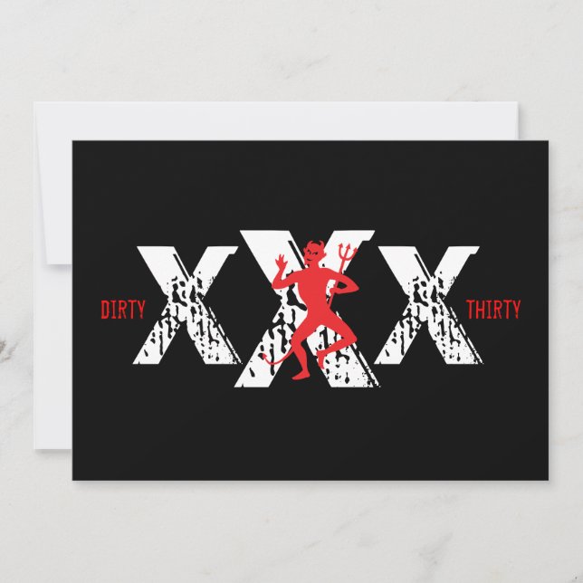 30. Geburtstag - schmutzige 30 - Hölle eines Party Einladung (Vorderseite)
