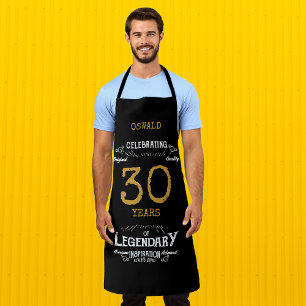 30. Geburtstag Schwarz Gold Legendär Lustig Schürze