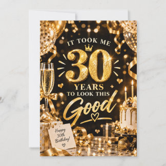 30. Geburtstag schwarz-goldene Themen Einladung