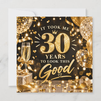 30. Geburtstag schwarz-goldene Themen Einladung