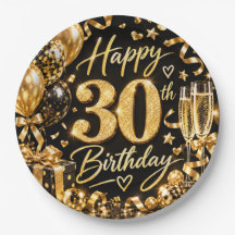30. Geburtstag Schwarz und Gold Thema