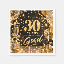 30. Geburtstag Schwarz und Gold Thema