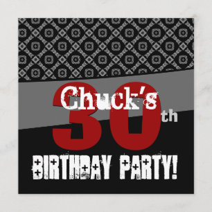 30. Geburtstag Schwarz-Weiß-Muster für ihn Einladung