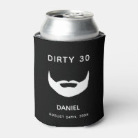 30. Geburtstag Schwarz-weißer Bart Männer Spaß