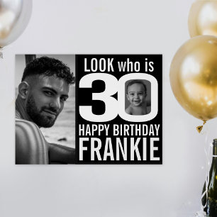 30. Geburtstag schwarzes Aussehen 30 benutzerdefin Poster