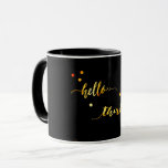 30. Geburtstag schwarzes Gold Hallo dreißig Typogr Tasse<br><div class="desc">Elegant und modern für ein 30. Geburtstagsgeschenk.  Schwarzer Hintergrund und Imitate Goldtext mit einem modischen handgeschriebenen Stilskript: Hallo dreißig. Die Einrichtung ist mit goldenen Punkten geschmückt.</div>