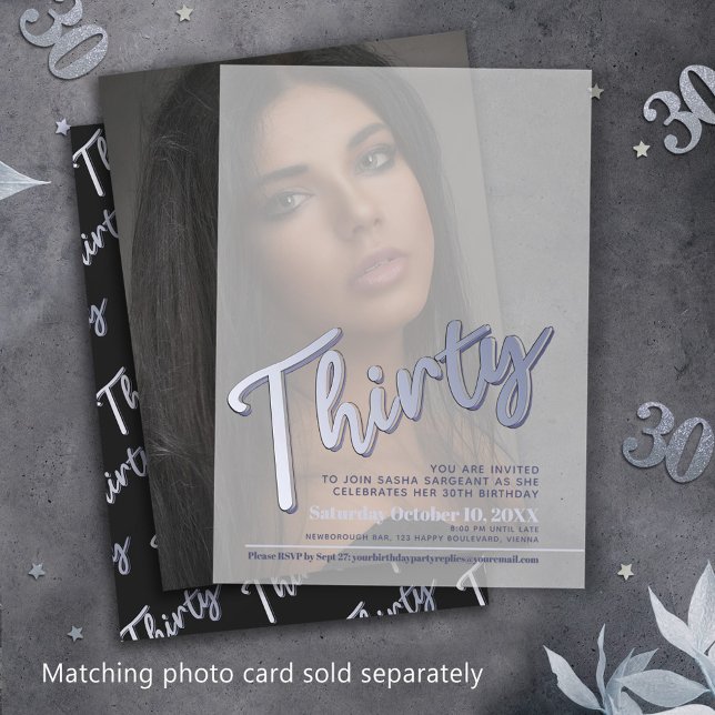 30. Geburtstag Silberskriptüberlagerung (Von Creator hochgeladen)