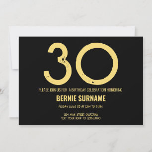 30. Geburtstag Simple Typografy Bday Party Einladung