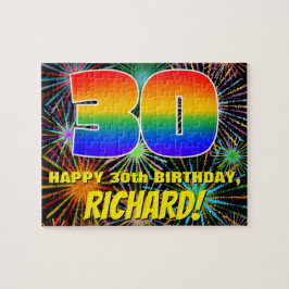 30. Geburtstag: Spaß, bunte feierliche Feuerwerke Puzzle