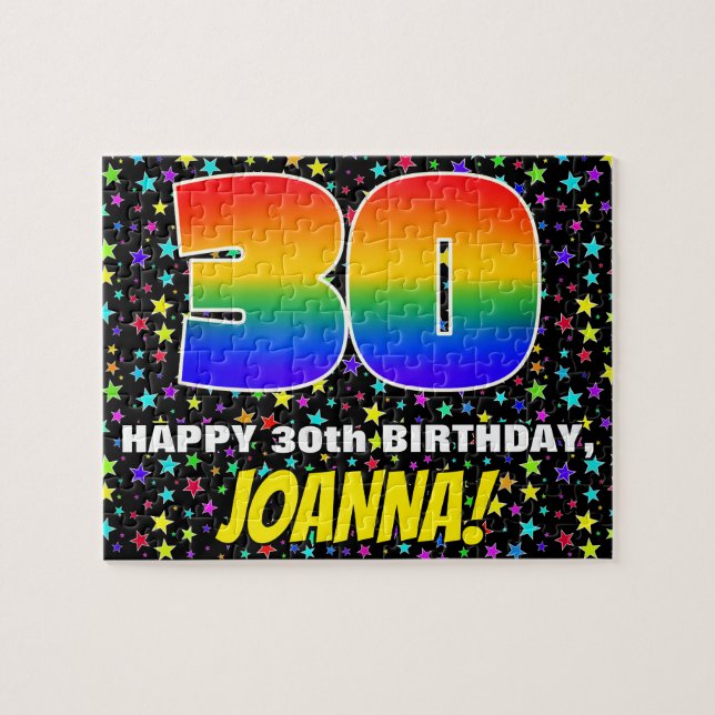 30. Geburtstag — Spaß, farbenfrohe Sternenweltenmu Puzzle (Horizontal)