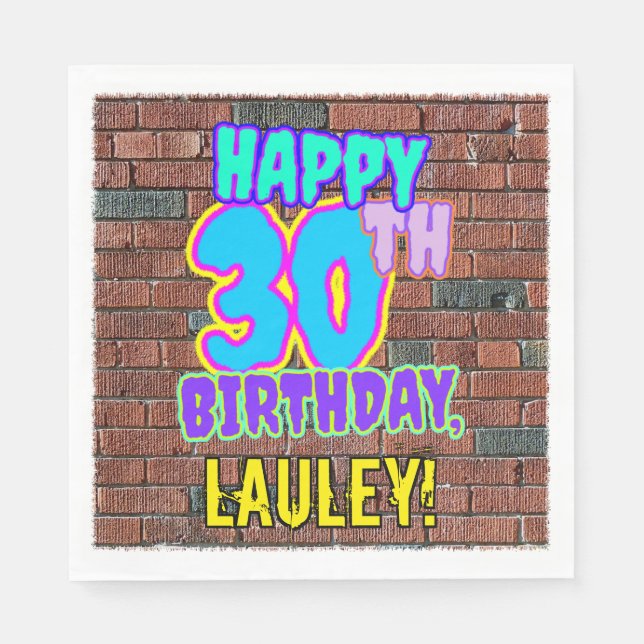 30. Geburtstag ~ Spaß, Urban Graffiti Inspiriert L Serviette (Vorderseite)