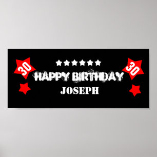 30. Geburtstag Star Banner Individuelle Name V30S Poster