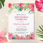 30. Geburtstag Tropische String Lights Hawaiian Einladung<br><div class="desc">Diese tropischen Party Einladungen aus dem 30. Jubiläum zeichnen sich durch eine Aquarellgestaltung aus,  die tropische Blume,  Blattwerk und Saitenleuchten auszeichnet. Personalisieren Sie sie mit Ihrem eigenen Text.</div>
