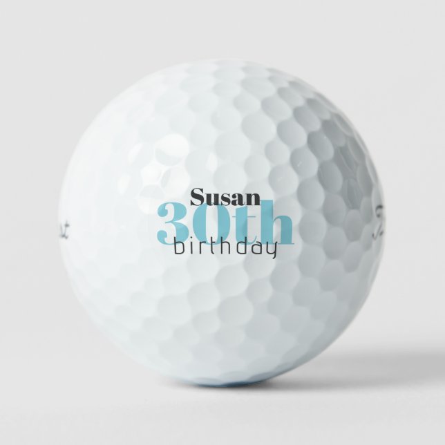 30. Geburtstag Türkis Custom Titleist Pro V1 Golfball (Vorderseite)