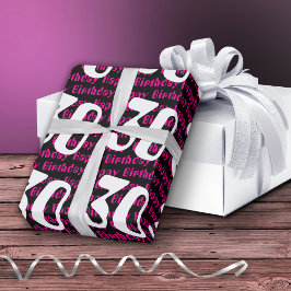 30. Geburtstag Typografie Custom Age Geschenkpapier