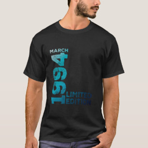 30. Geburtstag Vintag 1994 März 30 Jahre Männer Fr T-Shirt