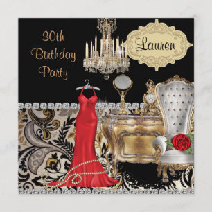 30. GEBURTSTAG VINTAGE BLING Einladung