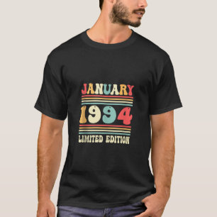 30. Geburtstag Vintage Januar 1994 Bday Dekoration T-Shirt