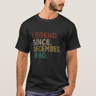 30. Geburtstag Vintage Retro Dezember 1990 Geschen T-Shirt