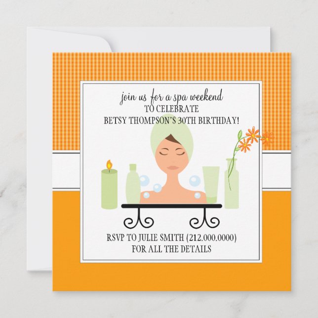 30. Geburtstag Wellness-Center Weekend Einladung w (Vorderseite)