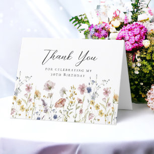 30. Geburtstag Wildblumen Floral Vielen Dank Dankeskarte