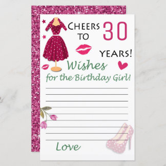 30. Geburtstag Wünsche für das Geburtstagsmädchen