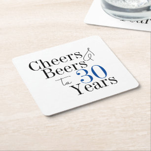 30. Geburtstags-Biere und Gewürze Typografie-Party Rechteckiger Pappuntersetzer