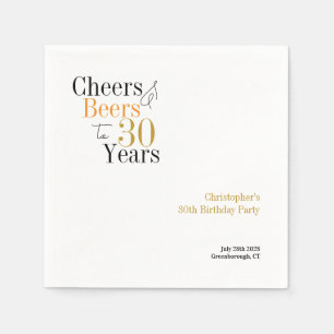 30. Geburtstags Cheers und Beers Party Minimal Serviette