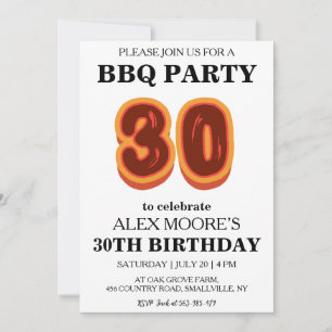 30. Geburtstags-Grillparty-Einladungen Einladung