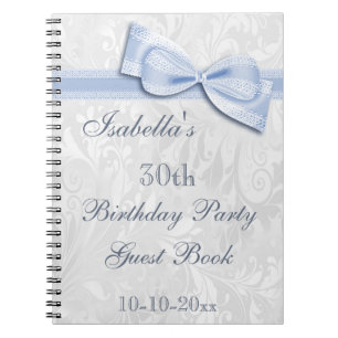 30. Geburtstags-Party-Damast und Bogen Notizblock